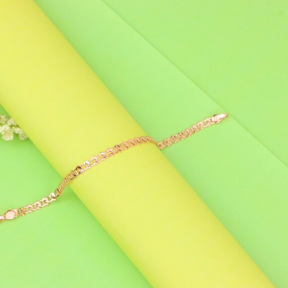 "Classic Rose Gold Chain Anklet, Bold Look, High Shine Finish, XPAL1173 - Picture 7 of 12